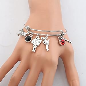 CHRISTIAN DADA　Crow Bangle Stainless Steel Black Carbon Fiber Cross Cuff Bangle